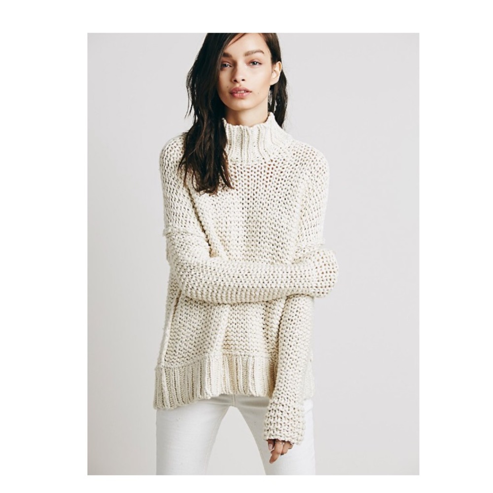 Free People Chunky Cowl Neck Sweater